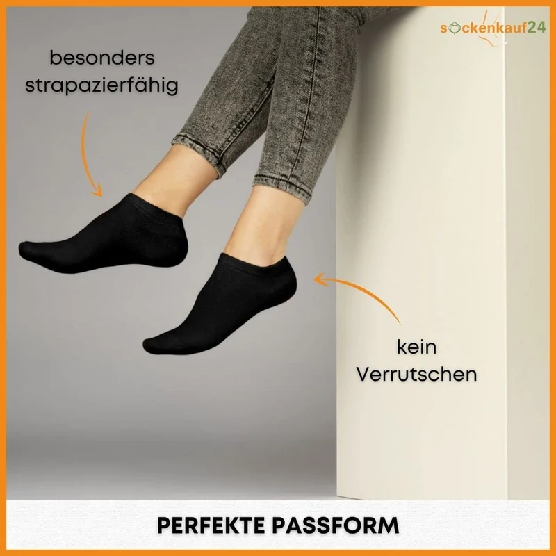 10 Paar Premium Trainer Socken für Männer und Frauen aus besegneter Baumwolle mit Comfort Bund ohne Drucknaht