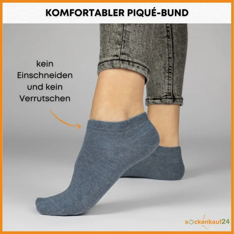 10 Paar Premium Trainer Socken für Männer und Frauen aus besegneter Baumwolle mit Comfort Bund ohne Drucknaht