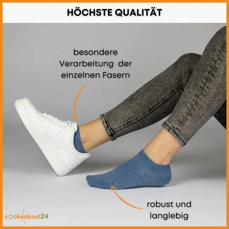 10 Paar Premium Trainer Socken für Männer und Frauen aus besegneter Baumwolle mit Comfort Bund ohne Drucknaht