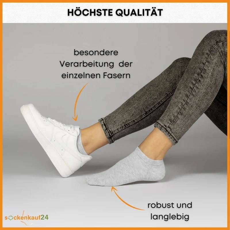 10 Paar Premium Trainer Socken für Männer und Frauen aus besegneter Baumwolle mit Comfort Bund ohne Drucknaht