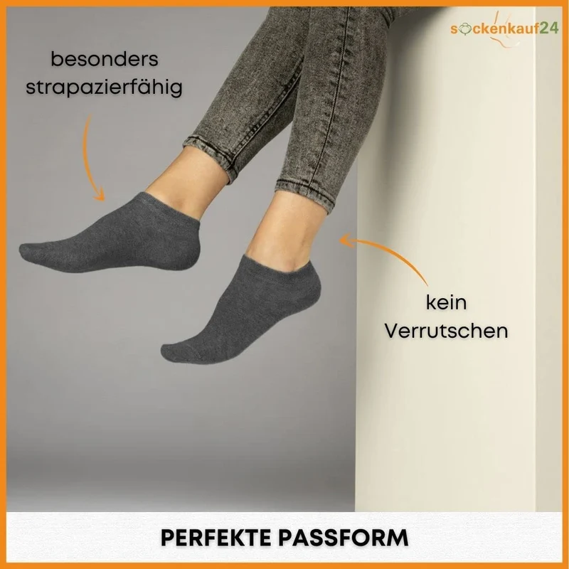 10 Paar Premium Trainer Socken für Männer und Frauen aus besegneter Baumwolle mit Comfort Bund ohne Drucknaht