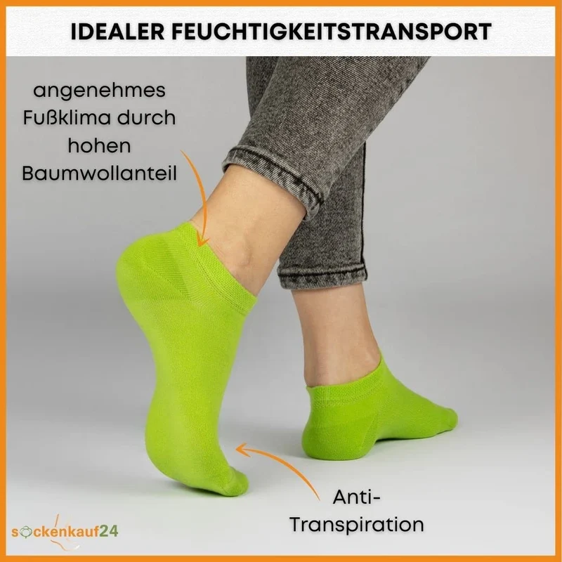 10 Paar Premium Trainer Socken für Männer und Frauen aus besegneter Baumwolle mit Comfort Bund ohne Drucknaht