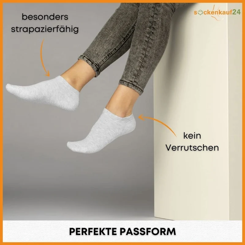 10 Paar Premium Trainer Socken für Männer und Frauen aus besegneter Baumwolle mit Comfort Bund ohne Drucknaht