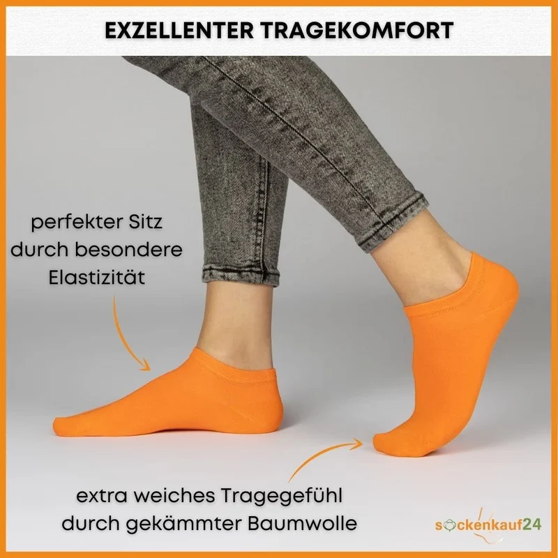10 Paar Premium Trainer Socken für Männer und Frauen aus besegneter Baumwolle mit Comfort Bund ohne Drucknaht