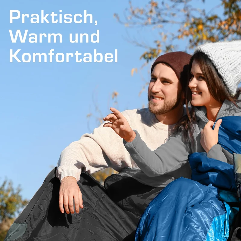 Active Era Premium Mumienschlafsack 250 GSM, Schlafsack Winter & Sommer, 0°C bis 15°C, Indoor und Outdoor Camping, Festivals, Sleeping Bag Wasserabweisend, Ultraleicht, Kleines Packmass