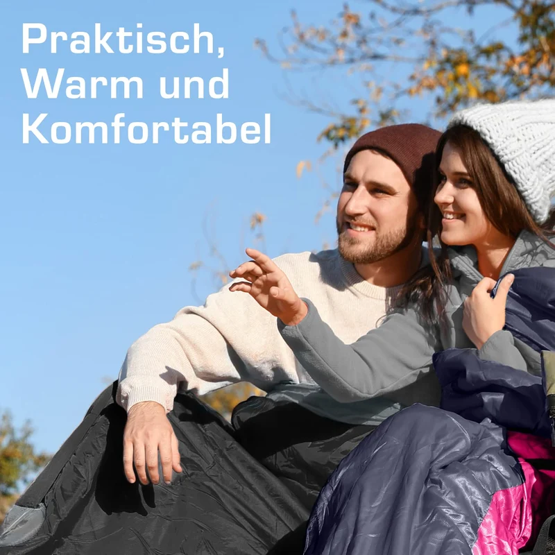 Active Era Premium Mumienschlafsack 250 GSM, Schlafsack Winter & Sommer, 0°C bis 15°C, Indoor und Outdoor Camping, Festivals, Sleeping Bag Wasserabweisend, Ultraleicht, Kleines Packmass