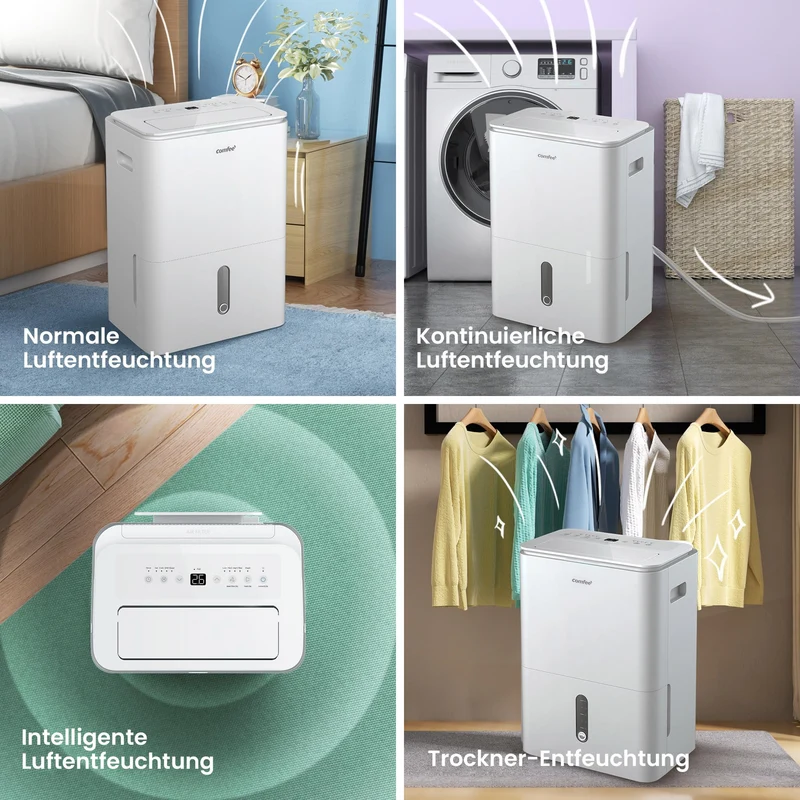 Luftentfeuchter Smart modus ,Timer 24H,Wassertank ,APP-fähig, Weiß