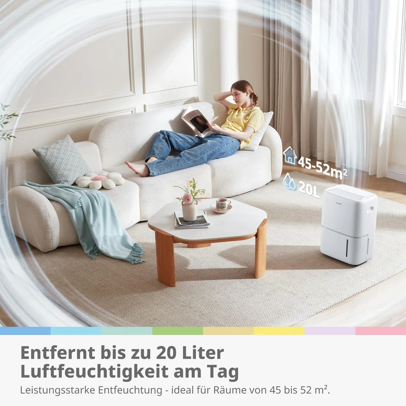 Luftentfeuchter Smart modus ,Timer 24H,Wassertank ,APP-fähig, Weiß