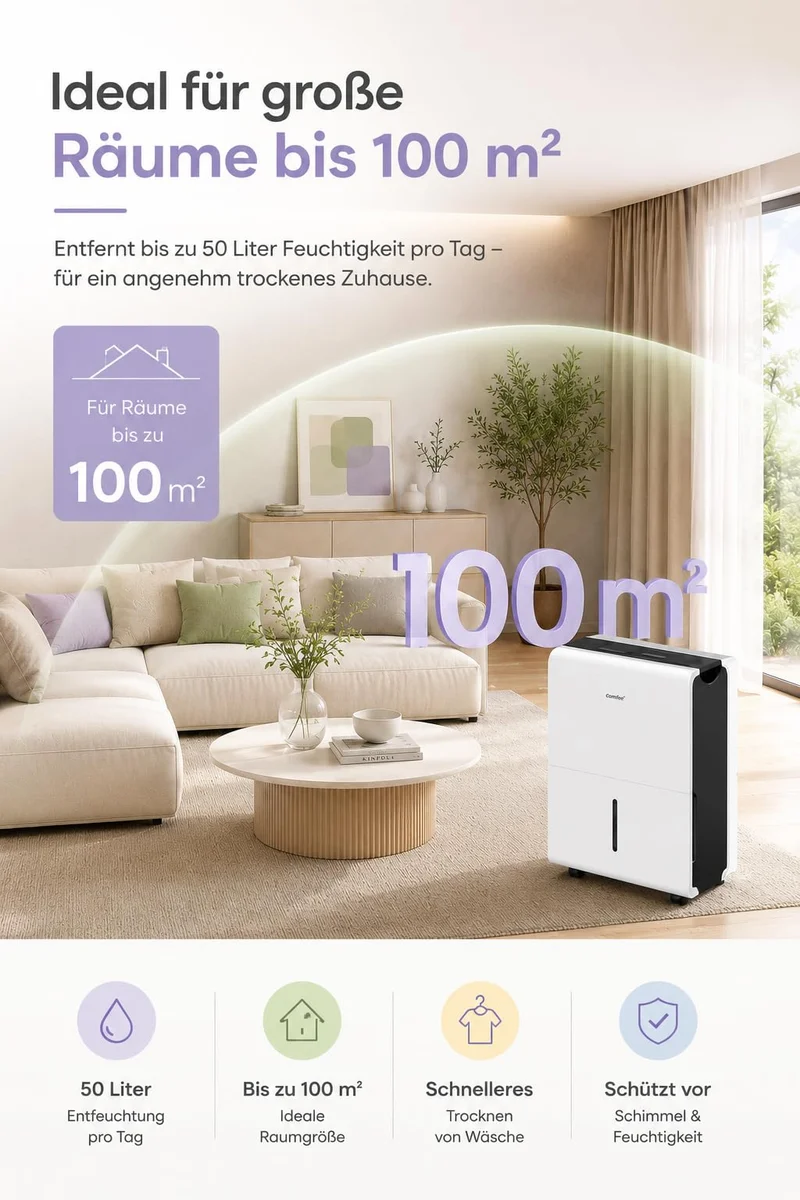 Luftentfeuchter Smart modus ,Timer 24H,Wassertank ,APP-fähig, Weiß