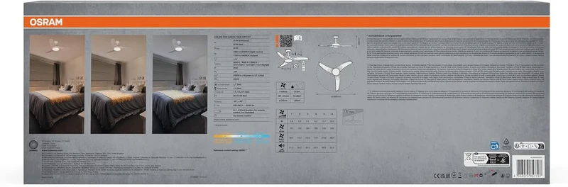 Osram LED-Deckenventilator Weiß, leise, Fernbedienung | Ceiling fan Sudestada, Ceiling Fans with Lighting, Weiß, 450 mm dia, 50000 h, 1-Pack