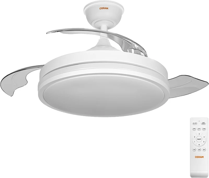 Osram LED-Deckenventilator Weiß, leise, Fernbedienung | Ceiling fan Sudestada, Ceiling Fans with Lighting, Weiß, 450 mm dia, 50000 h, 1-Pack