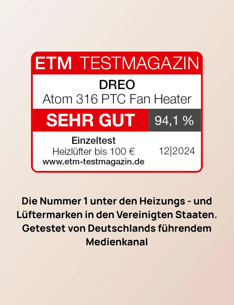 Energiesparender Heizlüfter, 34 dB Leiser 1500W Elektrischer PTC Keramik, Thermostat, Überhitzungs- & Kippschutz, 12 Std. Timer, Elektroheizung für Räume Schlafzimmer, Heater 316, Gold