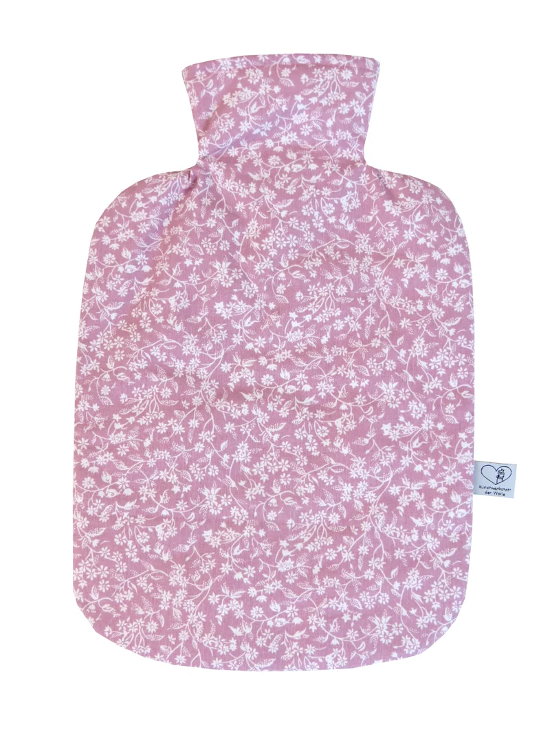 Wärmflasche 2 Liter altrosa Streublümchen