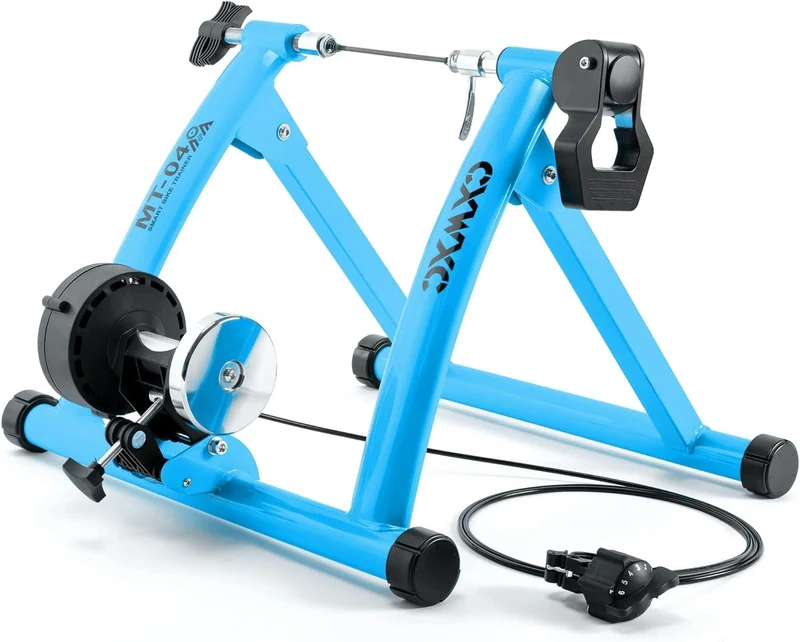 Fahrrad Rollentrainer, Klappbar Stahl Bike Trainer mit Schnellspanner Vorderradunterlage Radtrainer für 26-29 Zoll Fahrradtraining Fahrradfahren Zuhause Indoor