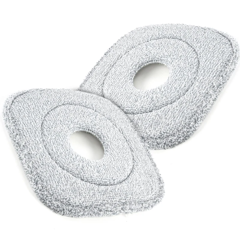 Wischmopp Set mit Eimer, 2-Kammer-System Frisch-/Schmutzwasser Trennung, selbst-auswringend, 160 cm Stiel & 2 Mikrofaser-Pads, für alle Böden, Grau