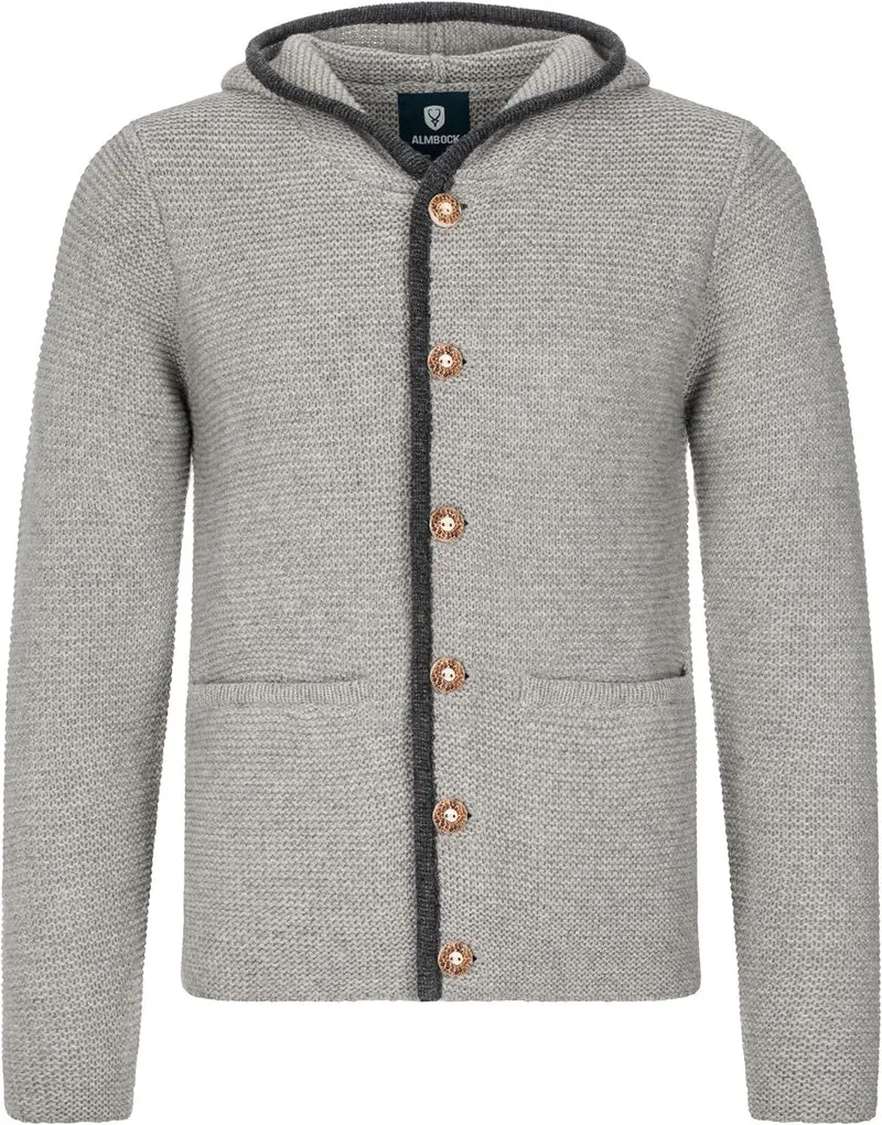 Herren Kostümjacke mit Hood - Kostüm Hoodie für Männer in Schwarz / Anthrazit und Grau und Braun - Traditionelle Strickjacke in S, M, L, XL, XXL, XXXL