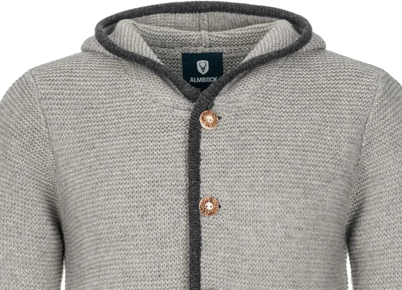 Herren Kostümjacke mit Hood - Kostüm Hoodie für Männer in Schwarz / Anthrazit und Grau und Braun - Traditionelle Strickjacke in S, M, L, XL, XXL, XXXL