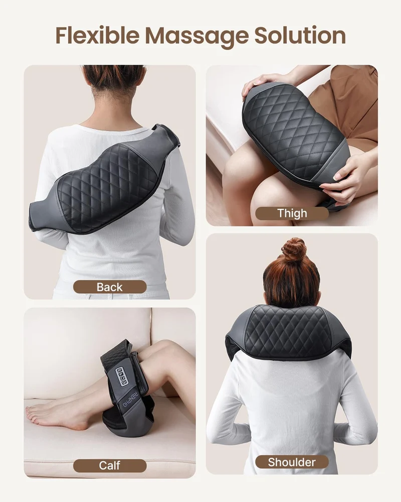 Massagegerät Schulter Nackenmassagegerät mit Wärme, Shiatsu Massagegerät mit 3D-Massage von tiefem Gewebe, Massage für Nacken, Rücken, Beine, Füße, Geschenke für Frauen, Geschenke für Männer