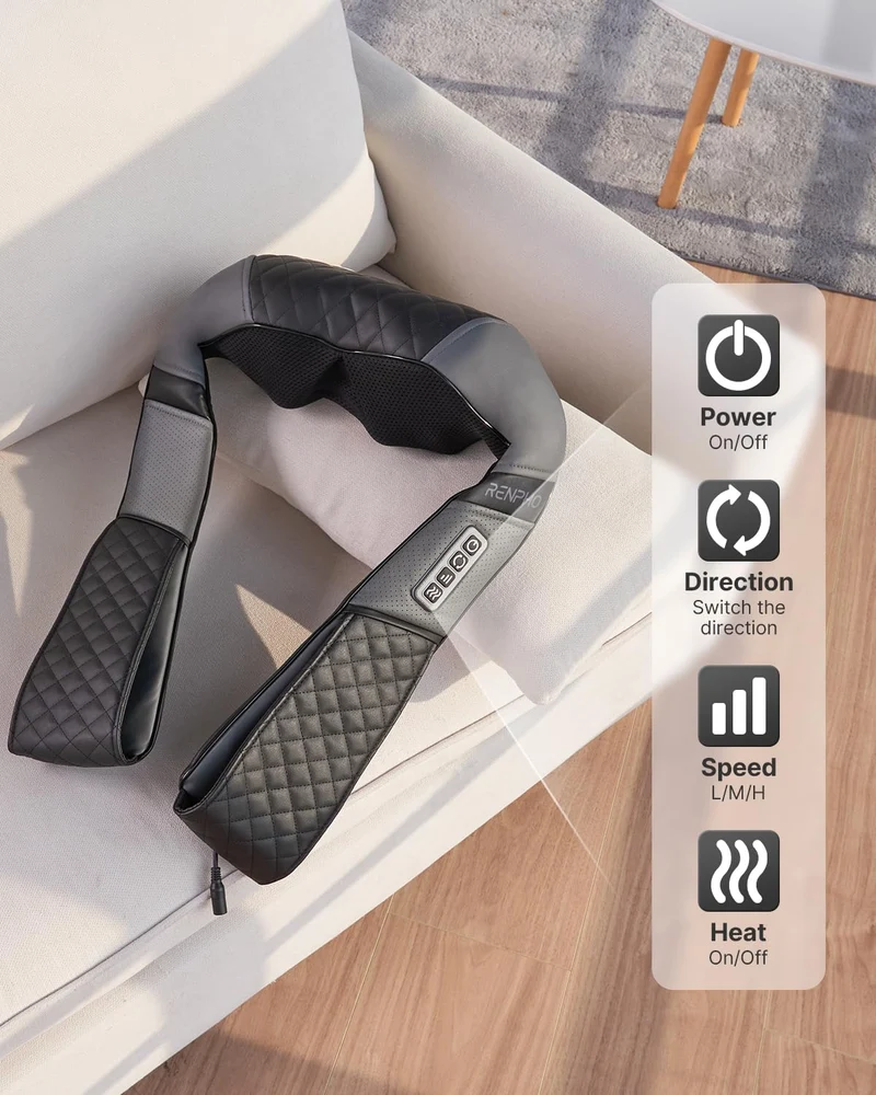 Massagegerät Schulter Nackenmassagegerät mit Wärme, Shiatsu Massagegerät mit 3D-Massage von tiefem Gewebe, Massage für Nacken, Rücken, Beine, Füße, Geschenke für Frauen, Geschenke für Männer