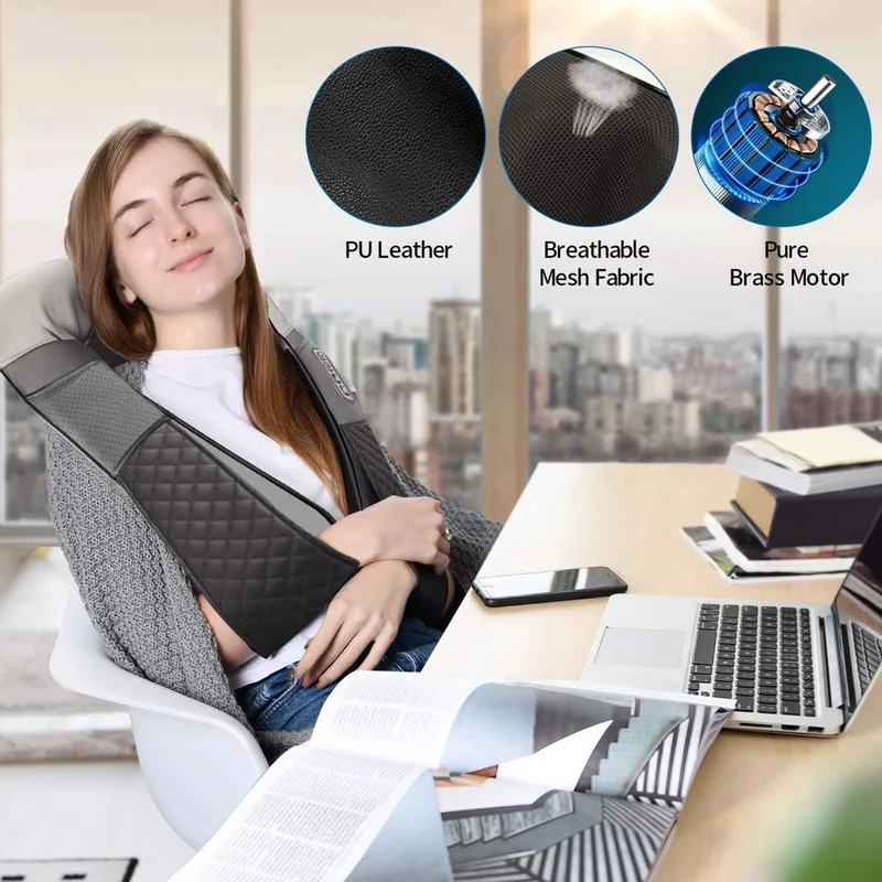 Massagegerät Schulter Nackenmassagegerät mit Wärme, Shiatsu Massagegerät mit 3D-Massage von tiefem Gewebe, Massage für Nacken, Rücken, Beine, Füße, Geschenke für Frauen, Geschenke für Männer