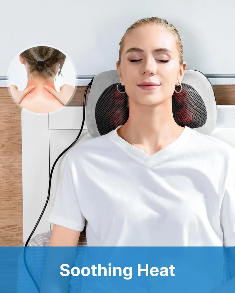Massagegerät Schulter Nackenmassagegerät mit Wärme, Shiatsu Massagegerät mit 3D-Massage von tiefem Gewebe, Massage für Nacken, Rücken, Beine, Füße, Geschenke für Frauen, Geschenke für Männer