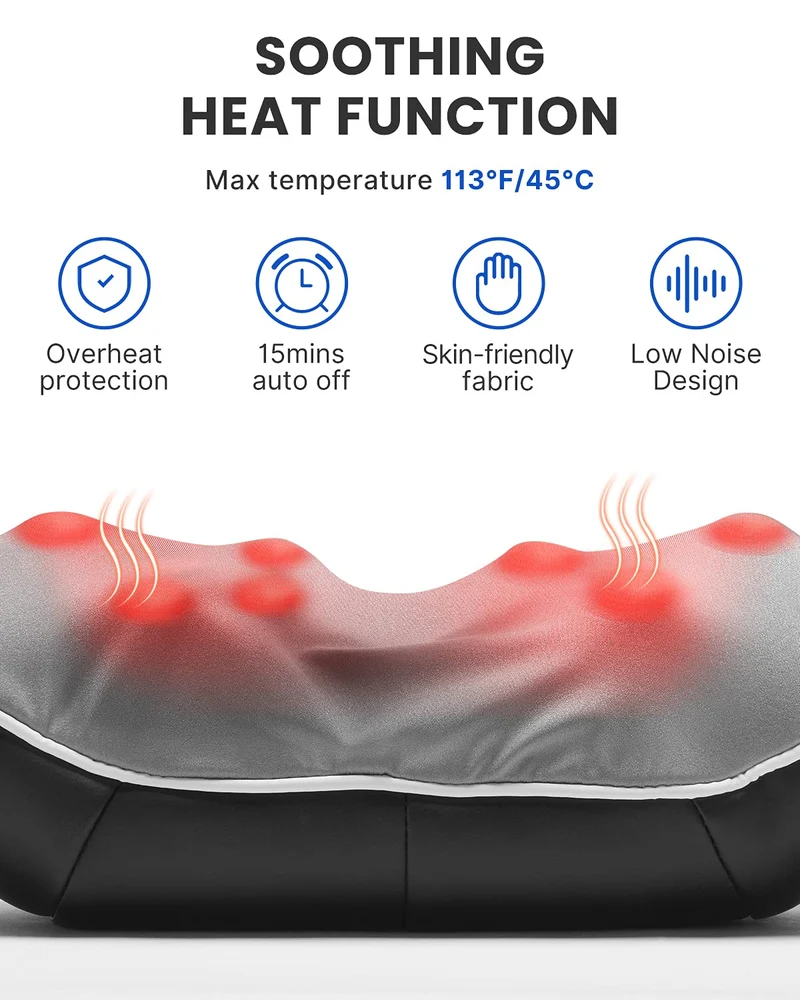 Massagegerät Schulter Nackenmassagegerät mit Wärme, Shiatsu Massagegerät mit 3D-Massage von tiefem Gewebe, Massage für Nacken, Rücken, Beine, Füße, Geschenke für Frauen, Geschenke für Männer