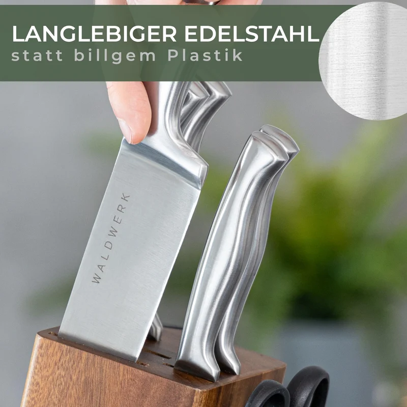 Magnetische Messerstreifen (40 x 5 cm) - Magnetstreifen aus elegantem Akazienholz - Magnetische Messerhalter für schwere Messer - Magnetische Messerstreifen zum Kleben oder Schrauben - Magnetische Messerhalterung