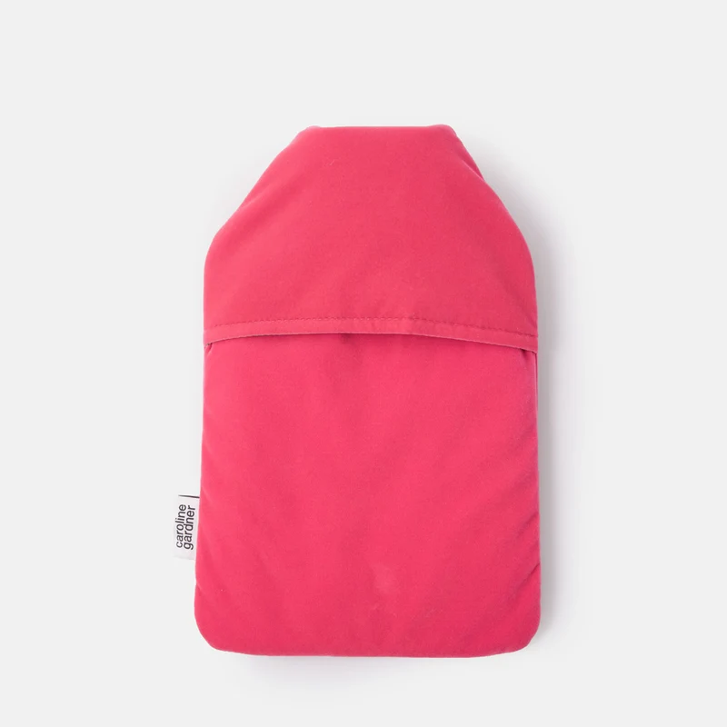 Pink & Orange Heart Velvet Hot Water Bottle