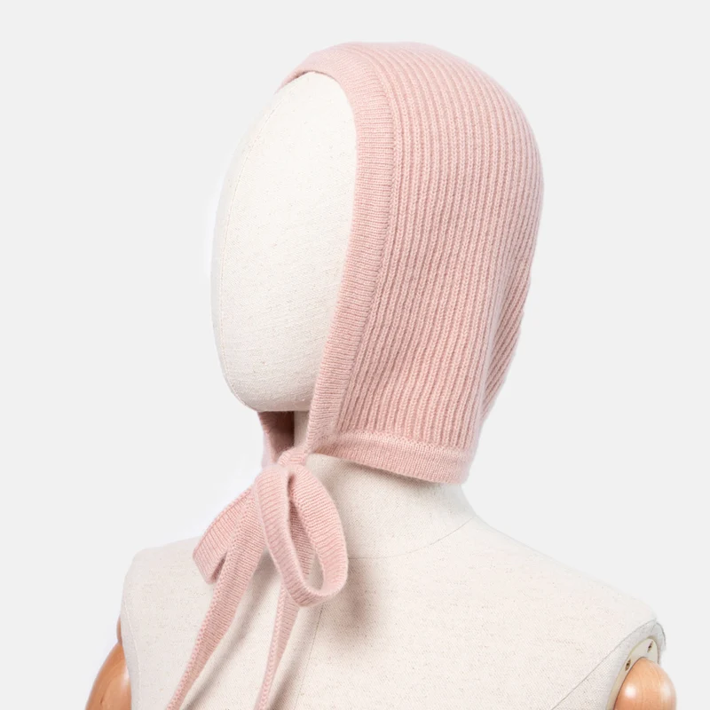 Soft Pink Knitted Cashmere Bonnet