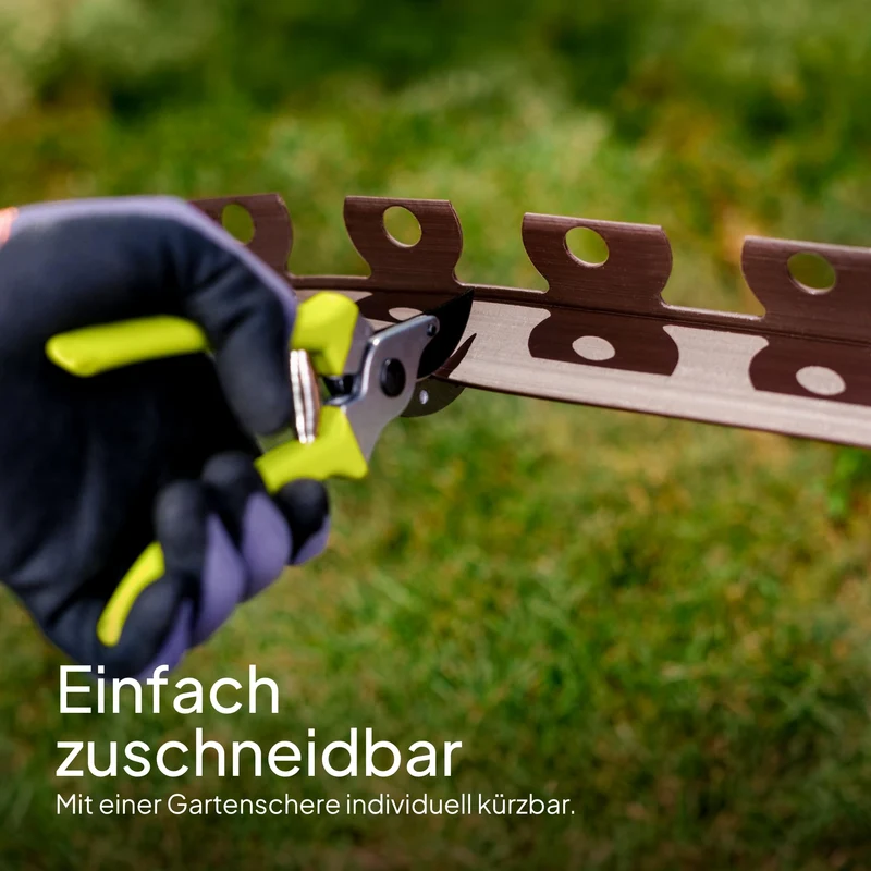 Flexible Rasenkante Kunststoff - Unsichtbare Raseneinfassung aus recyceltem Plastik - Leicht zu verarbeiten