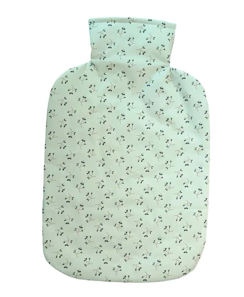 Wärmflasche 2 Liter salbei grün Blumen