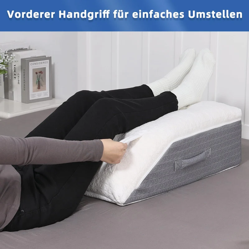Venenkissen, Legevationskissen aus Memory-Schaum, Beinkissen zur Erleichterung, Positionierungskissen mit abnehmbarer Abdeckung, Doppelschicht-Legkissen zum Schlafen