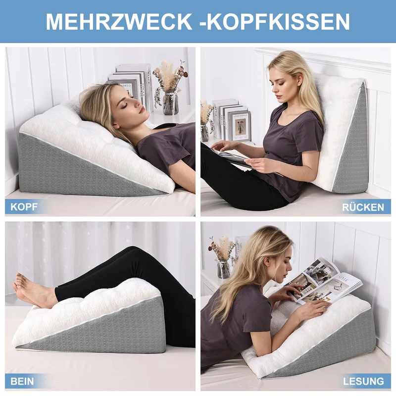 Venenkissen, Legevationskissen aus Memory-Schaum, Beinkissen zur Erleichterung, Positionierungskissen mit abnehmbarer Abdeckung, Doppelschicht-Legkissen zum Schlafen