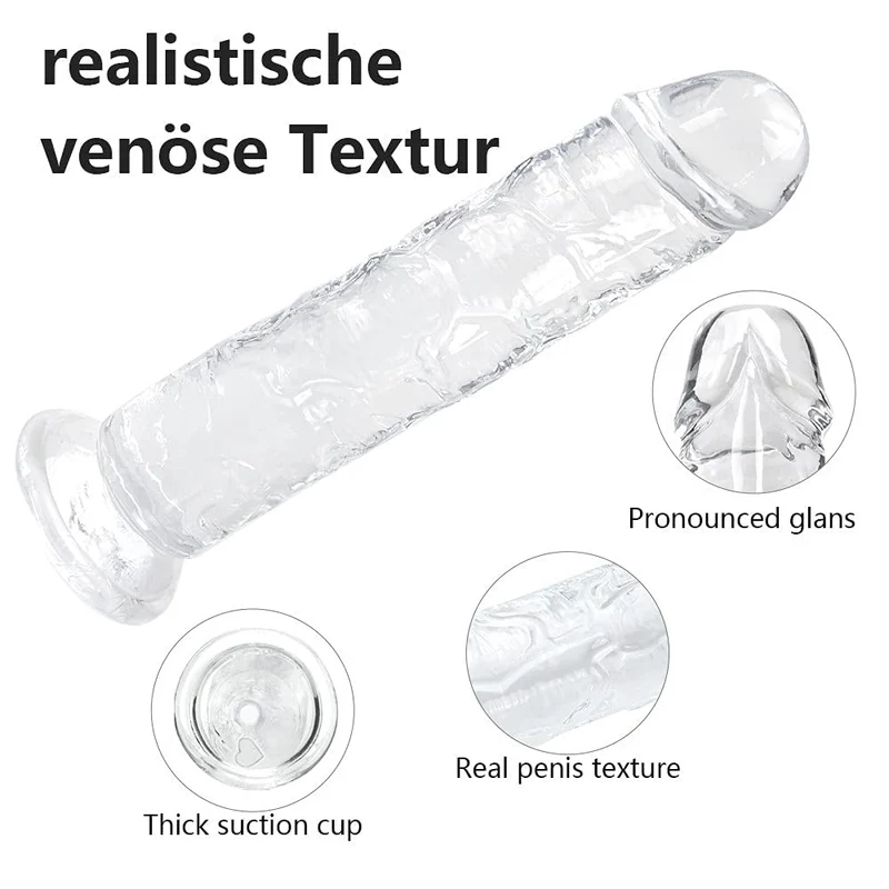 Dildo für Frauen, weiche realistische Anfänger Sexspielzeug, Jelly Dildo für Frauen, Paare, Erwachsene, Sexspielzeug & Spiele