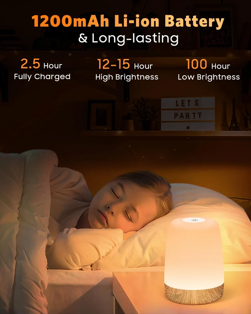 Tischlampe Drahtlose LED - Nacht Tisch - Lampe Touch Dimmbar mit warmem Licht & 256 RGB Farbwechsel, Lampenbatterie Wiederaufladbares Stilllicht Dimmbar mit Timer, Nachtlicht für Kinder