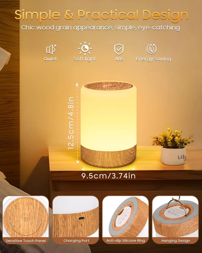 Tischlampe Drahtlose LED - Nacht Tisch - Lampe Touch Dimmbar mit warmem Licht & 256 RGB Farbwechsel, Lampenbatterie Wiederaufladbares Stilllicht Dimmbar mit Timer, Nachtlicht für Kinder