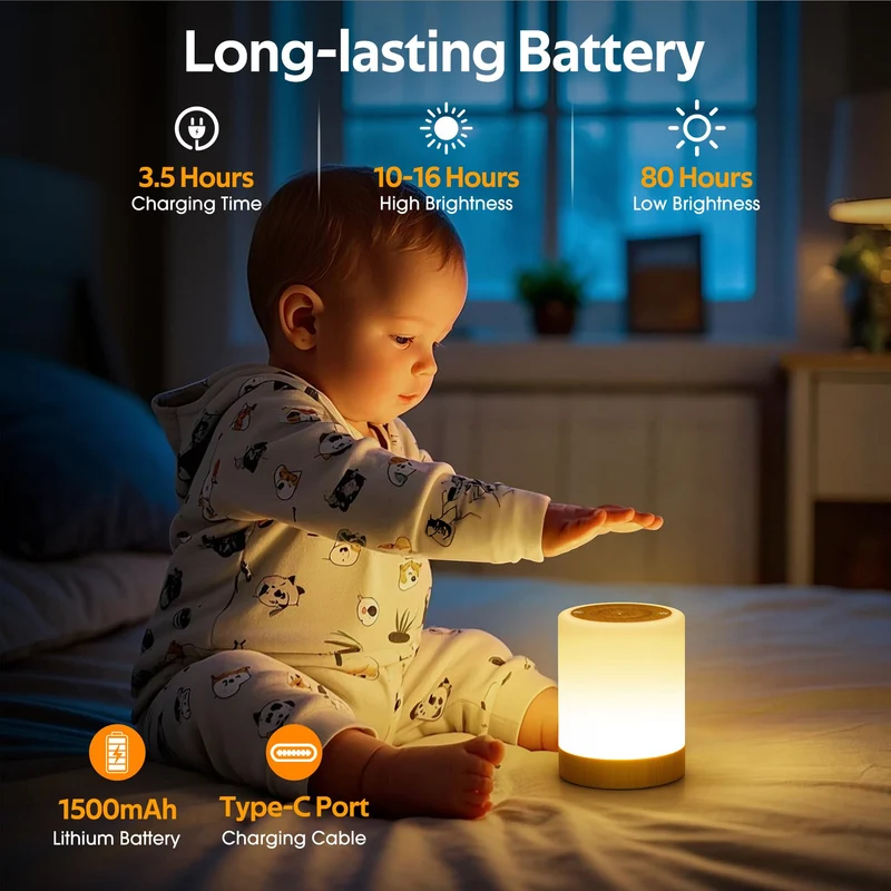 Tischlampe Drahtlose LED - Nacht Tisch - Lampe Touch Dimmbar mit warmem Licht & 256 RGB Farbwechsel, Lampenbatterie Wiederaufladbares Stilllicht Dimmbar mit Timer, Nachtlicht für Kinder