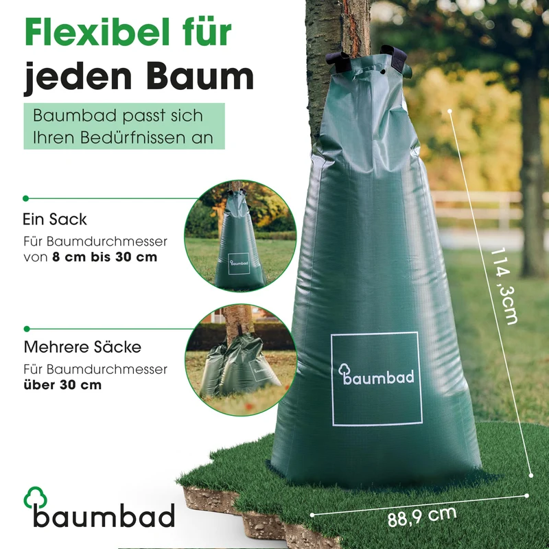 Premium Bewässerungsring 55 Liter, PVC UV Beständig, Baumring zur Bewässerung in Braun