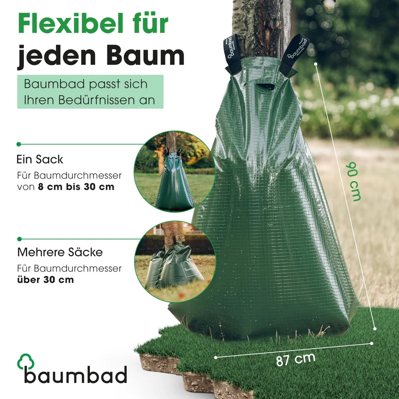 Premium Bewässerungsring 55 Liter, PVC UV Beständig, Baumring zur Bewässerung in Braun