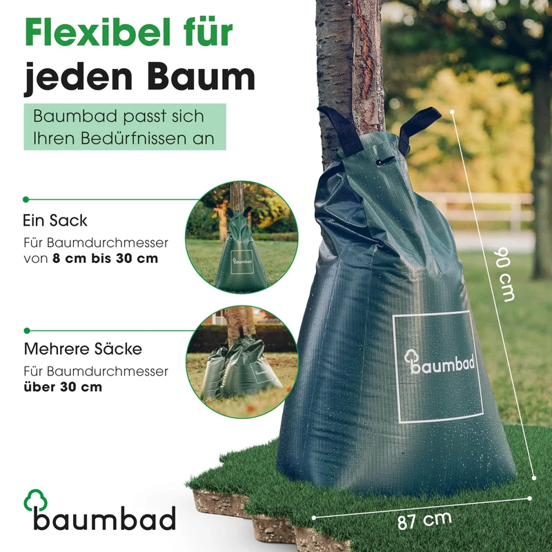Premium Bewässerungsring 55 Liter, PVC UV Beständig, Baumring zur Bewässerung in Braun