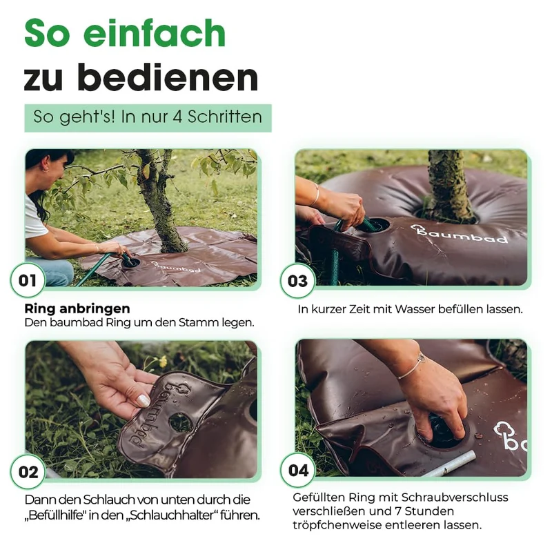 Premium Bewässerungsring 55 Liter, PVC UV Beständig, Baumring zur Bewässerung in Braun
