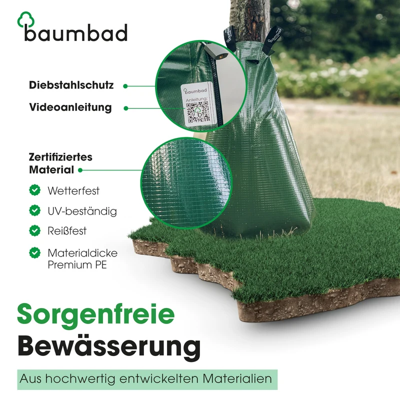 Premium Bewässerungsring 55 Liter, PVC UV Beständig, Baumring zur Bewässerung in Braun