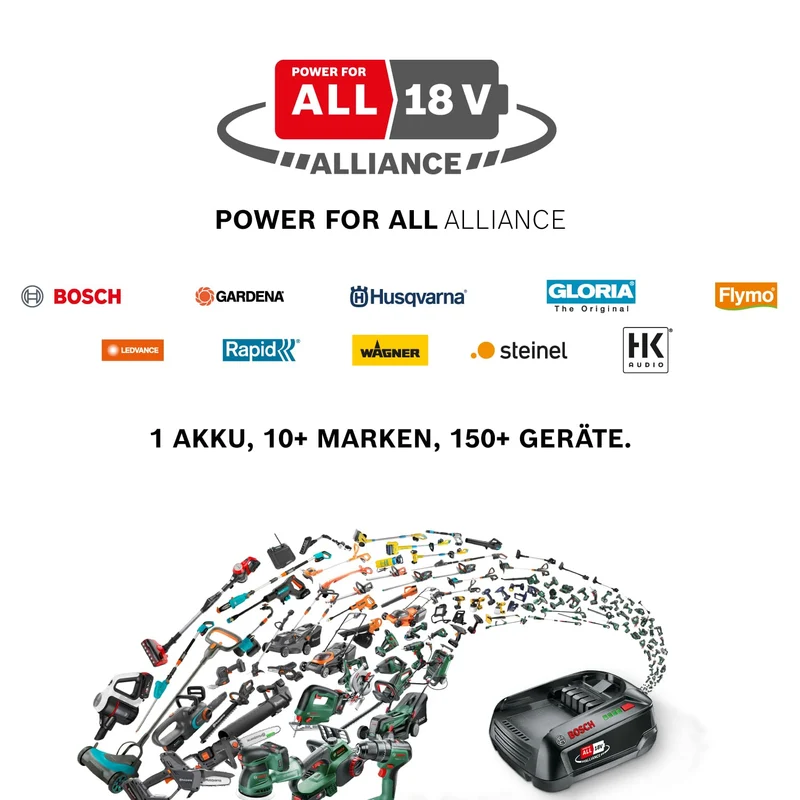 Rasentrimmer & Kantenschneider FineCut Varianten 18V Set | 25 cm Schnittbreite für Rasenkanten & kleine Gärten | inkl. Bosch Akku & Ladegerät | Ideal als Ergänzung zum Mähroboter, Gelb und Blau, Auswahl Varianten