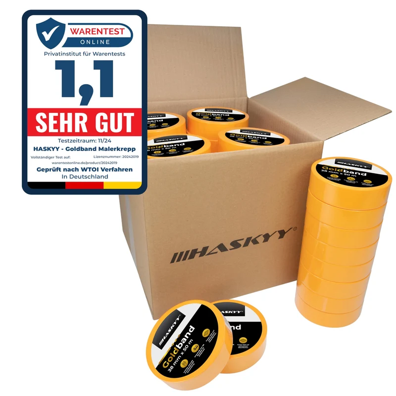 Goldband Malerkrepp Kreppband 3x Malerband 30mm x 50m Profi Abdeckband Malertape Klebeband Washi Tape Gold Papiertape Selbstklebend