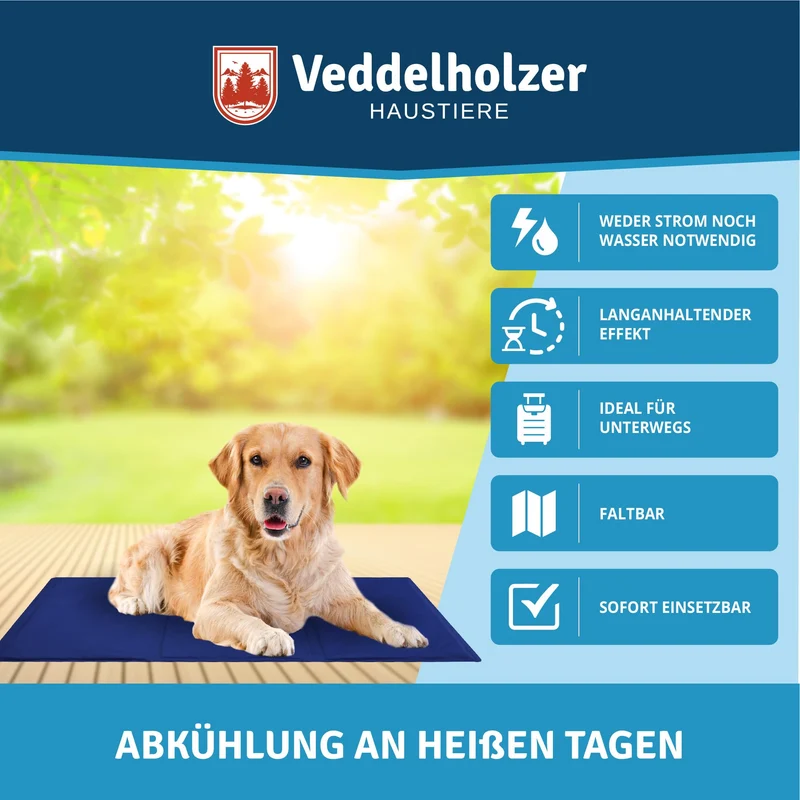 Kühlmatte für Hunde extra Dick und selbstkühlend ohne Strom Perfekt für Sommer & Reisen Für kleine, mittlere & große Hunde Kühlmatte Hund Faltbar & leicht zu reinigen