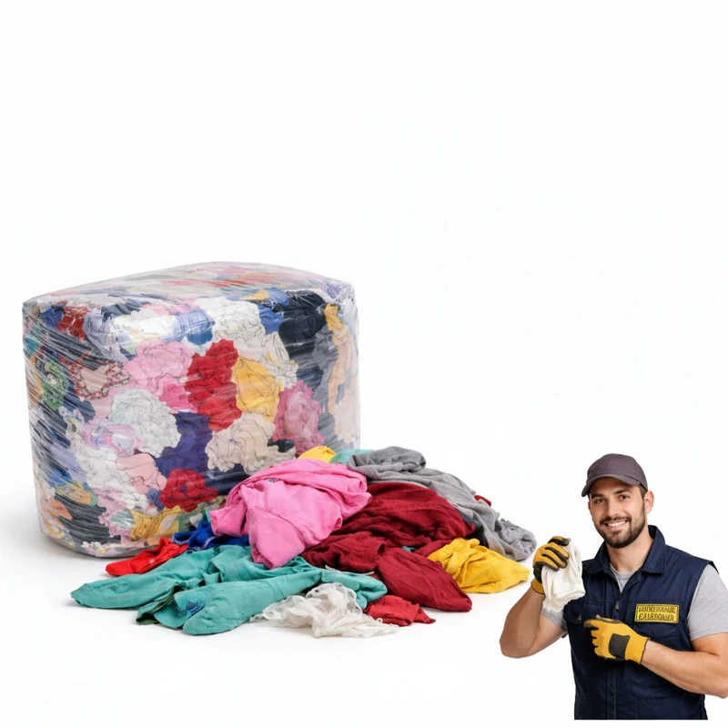300 kg Putzlappen aus Baumwolle / Industrie-Putztücher - Bunt Trikot / 30 x Beutel neutral à 10 kg / Gratis Lieferung!