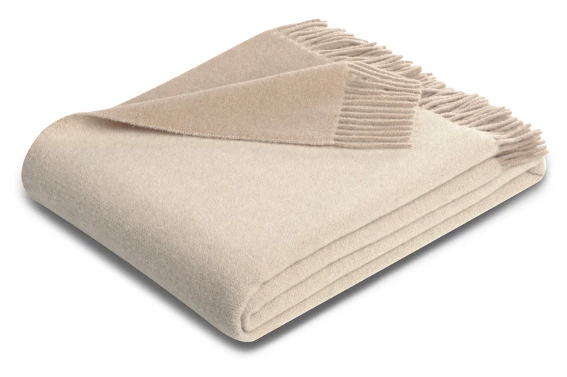 Biederlack Wollplaid Doubleface 130x170 nature-beige