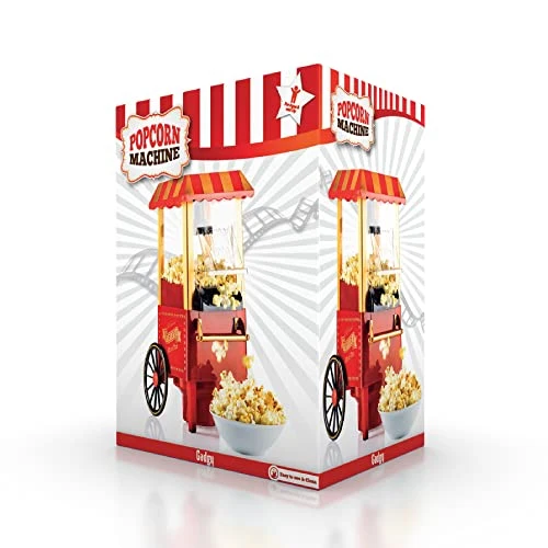 Popcorn Machine Large - Retro Popcorn Maker 5 L - Popcorn Maker with Non-Stick Coating and Removable Heating Surface - Popcorn Machine Red - Popcorn Machine 800 W - Popcorn Machine