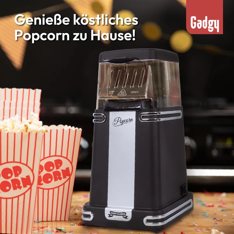 Popcorn Machine Large - Retro Popcorn Maker 5 L - Popcorn Maker with Non-Stick Coating and Removable Heating Surface - Popcorn Machine Red - Popcorn Machine 800 W - Popcorn Machine
