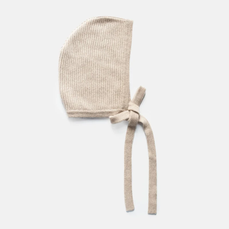 Taupe Knitted Cashmere Bonnet